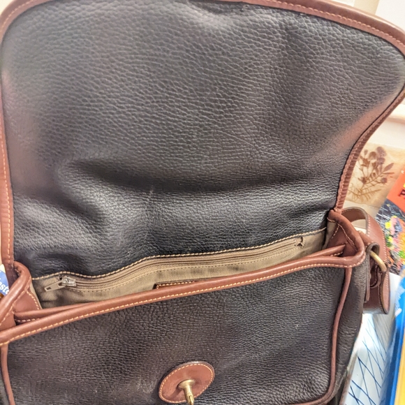 Authentic Large Vintage Leather Coach Bag - Black & Brown W/ SERIAL NUMBER - Picture 3 of 5